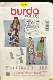Burda Style Sewing Pattern - 7390 - Dress & Tunic Dresses 10-20