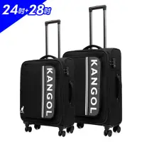 在飛比找momo購物網優惠-【KANGOL】英國袋鼠文青時尚布箱 行李箱 24+28吋