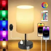 Bedside Table Lamps for Bedrooms Nightstand Lamp RGB Color Changing Bedside L...