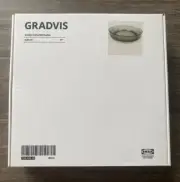 New in box ! IKEA GRADVIS Decorative Bowl Gray Glass 11" 705.046.10