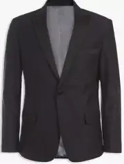 NEW Calvin Klein Boy's Stretch Blazer Suit Jacket 14 Slim Fit Deep Black Shimmer