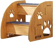 Pet Steps - Indoor Pet Stairs Dog Steps, Ramp Steps | High Bed Climbing Dog Bed Steps, Non-Slip Wooden Dog Stairs, Portable 3 Steps Foldable Doggy Cat Stairs Ramp Folding Ladder Stairs