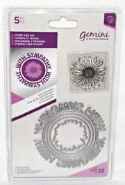 Gemini with Sympathy Die & Flower Clear Stamp Set All New by Crafters Companion