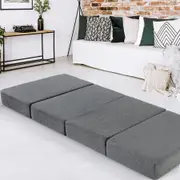 4-Fold Giselle Foldable Mattress Single Grey Folding Mattresses