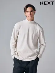 Cream Soft Touch Long Sleeve Turtle Neck T-Shirt (Q82148) | $25