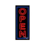 NEW “OPEN" 27x11 BORDER VERTICAL SOLID & ANIMATED LED SIGN CUSTOM OPTIONS 21603