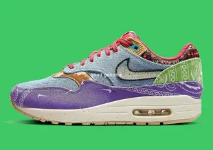 Concepts x Nike Air Max 1 淺藍紫白腰果花拼色牛仔 運動百搭慢【ADIDAS x NIKE】