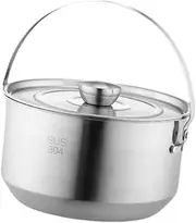 TENOL Hanging Pot Stockpot 4500ml Cooking Equipment Lightweight Cooking Pot Cookware for Travel Backpacking Hiking Fishing Outdoor