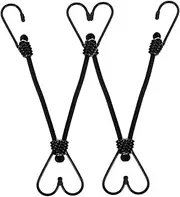 4pcs Motorcycle Strap Climbing Buckle Elastic Rope Tie Down Straps with Hooks Bungee Cord for Rack Bungee Hooks Ball Bungee Cords Camping Elastic Cord Rubber Black