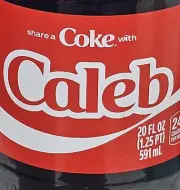 Share A Coke with Caleb 2025 Personalized Gift Coca Cola Bottle 20oz