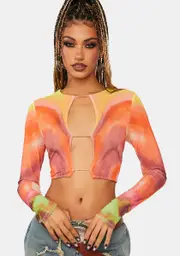 [AFRM] Neon Watercolor Vida Mesh Top