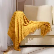 130x220cm Knit Throw Blanket with Tassel Cable Knitted Throw Blankets for Couch Bed Sofa Cozy Lightweight Throw Blankets