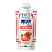 Farmers Union Greek Style Yoghurt Pouch Strawberry 130g