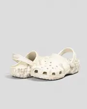 [Crocs] Crocs Women's Classic Marble Clogs Shoes in Bone Size M7W9 M7W9 Bone