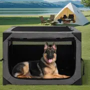 36 Inch Portable Travel Dog Crate, 3 Door Collapsible Soft Pet Kennel with Du...