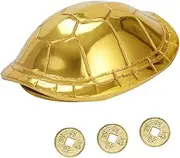 EPIGEIST 1 Set Copper Turtle Shell Divination Props with Chinese Coins Traditional Fortune Game for Family Gatherings Temples Interactive Copper Material
