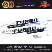 OEM TURBO 4MATIC+ PLUS AMG Fender Emblem Gloss Black Badge Mercedes GLE53 GT53