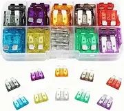 EZONEDEAL 100pcs Car Fuses Assortment Kit, Blade-Type Automotive Auto Automobile Fuses Standard Size Only (2A/3A/5A/7.5A/10A/15A/20A/25A/30A/35A) Replacement Fuses for Car/RV/Truck/Motorcycle/Boat