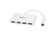 StarTech.com USB Hub - USB Type C - External - White - 4 Total USB Port(s) - 4 USB 3.0 Port(s) - Linux, Mac, PC