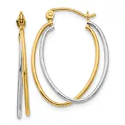 14K Two-Tone Two Tone Hoop Earrings