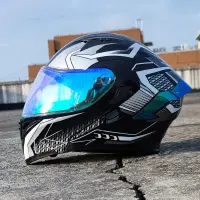 在飛比找蝦皮購物優惠-ORZ賽車頭盔男全覆式雙鏡片揭面盔四季通用旅行拉力全盔個性 