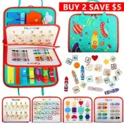 Montessori Toddler Kids Baby Learning Sensory Busy Board Intelligence Book Toys