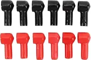 12Pcs Battery Terminal Cable Lug Cover Cap, Insulating Boot Set, Easy Installation, Long Lasting Use, Includes 6 Red 6 Black, for Almost Any Application and Vehicle