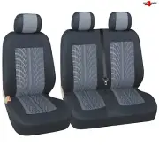 For Daily Van Tyre Mark Thread Grey Fabric Van Seat Covers 2+1