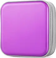 CD Case, DVDs Wallet Holder, CD/DVD Case Wallet 40 Discs Heavy Duty Bag Binder Storage Booklet Album (Puple)