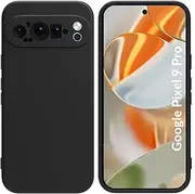 TR4U for Google Pixel 9 Pro Case, Pixel 9 Pro Silicone Case, Full-Body Protective Cover, Shockproof Phone Case for Google Pixel 9 Pro 6.3" (2024) (Black)