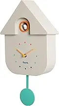 FISURA - White with Multi-Coloured Dial Cuckoo Clock Modern Cuckoo Clock Black Forest Clock 3 AA Batteries Not Included 21.5x8x41.5 ABS Plastic