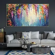 Handmade Oil Painting Canvas Wall Art Decoration Modern Abstract 3D Palette Knife Flowers Plant for Living Room Home Decor Stretched Frame Hanging Painting/Rol