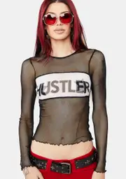 [Dolls Kill X Hustler] Claim To Fame Fishnet Top