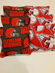 8 Cornhole Bag Set Corn Hole Cleveland Browns and Guardians B/R