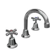 Ram Easy Clean Cross Basin Sets - Fixed Gooseneck Spout 4 Star Wels Jumper Valve - ECBSAG