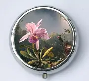 Orchid Humming Bird PILL case pillbox pill box holder