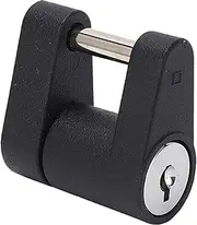 Trailer Tongue Coupler Lock Heavy Duty Anti Theft Universal Coupler Lock for RVS Trucks Toolbox Zinc Alloy Brass 1/4in Pin 2 Keys (Black)