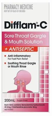 Difflam-C Sore Throat Gargle & Mouth Solution 200ml
