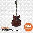 Hagstrom Justin York Super Viking Electric Guitar Semi-Hollow Trans Brown & Case