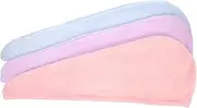 HONITANO 3pcs Fast Drying Hair Wraps Ultra Absorbent Microfiber Towels for Quick Hair Drying Lightweight Bath Accessories for and Convenience