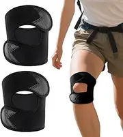 44cm Patella Stabiliser -2pc Knee Brace | Adjustable Knee Support Braces With Side Stabilizers | | Breathable Patellar Protective Wrap | Leg Support Guard For Mountain Climbing Hiking, Running