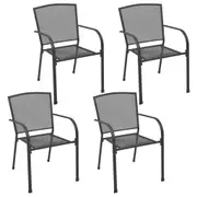Outdoor Chairs 4 pcs Mesh Design Anthracite Steel vidaXL