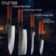 Japanese Knife Set Chef Cleaver Boning Paring Knives Steel Layers 4PCs Knives XL