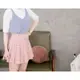 韓版學院風高腰半身短裙A字格子百褶裙網球裙(粉色格) J-12934