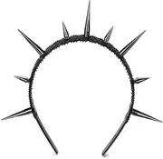 Gothic Crown Spike Headband For Women Girls，Goth spiky Dark Wicked Queen Headpiece， Black Tiaras Witch Costume Jewelry Accessories ，Halo Hair Hoop For Cosplay Halloween (balck headband)
