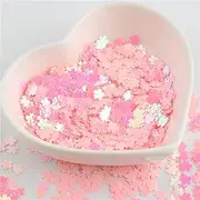 Sequins,Sequins for Sewing， Nail Sequin Ultrathin Pink Cherry Blossoms Shape Loose PET Paillette for Nails Art Manicure Making Crafts(Color)