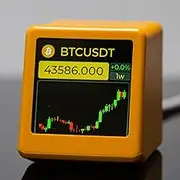 JIAXIAOYI Bitcoin Stock Ticker Monitor Display, Digital Clock, Weather, Temperature, Humidity, and Picture Playback, Photo Slideshow Capabilities, Wi-Fi Enabled (Yellow)