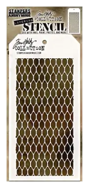 Tim Holtz Stampers Anonymous Layering Stencil Woven Patterns Wire Mesh Template