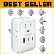 7-in-1 Universal Travel Adapter with PD 35W Fast Charge for Global Adventures
