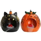 Pumpkin Waterfall Incense Holder Backflow Waterfall Incense Burner Desktop LED